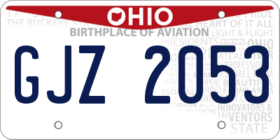 OH license plate GJZ2053