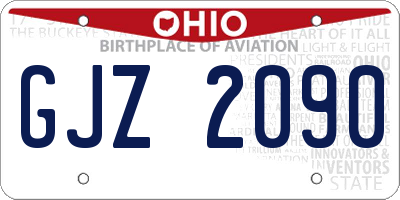 OH license plate GJZ2090