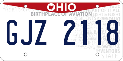 OH license plate GJZ2118