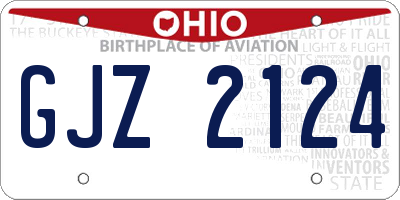 OH license plate GJZ2124