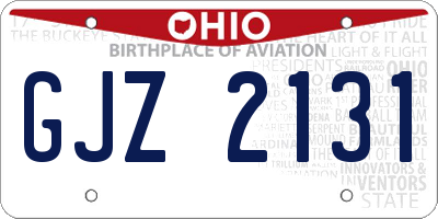 OH license plate GJZ2131