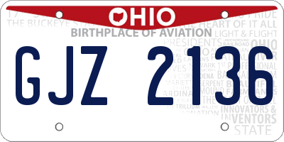 OH license plate GJZ2136