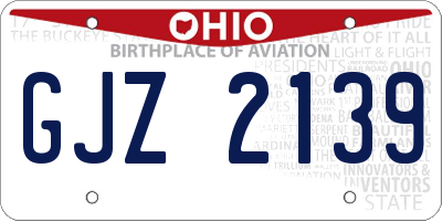 OH license plate GJZ2139