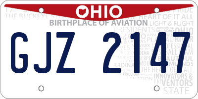 OH license plate GJZ2147