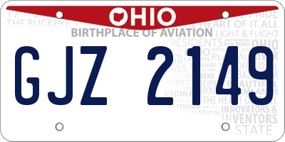 OH license plate GJZ2149
