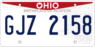 OH license plate GJZ2158