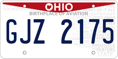 OH license plate GJZ2175