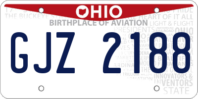 OH license plate GJZ2188