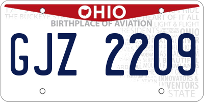 OH license plate GJZ2209