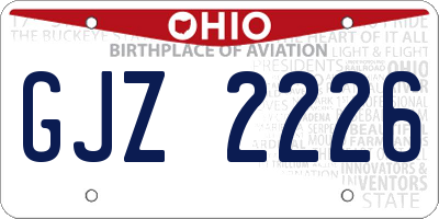 OH license plate GJZ2226