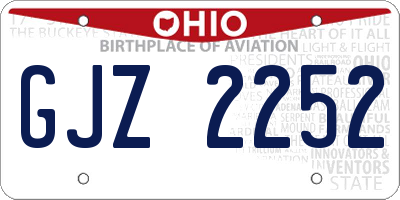 OH license plate GJZ2252