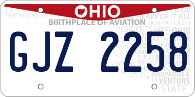 OH license plate GJZ2258
