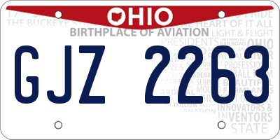 OH license plate GJZ2263