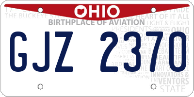OH license plate GJZ2370
