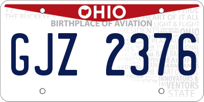 OH license plate GJZ2376