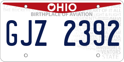 OH license plate GJZ2392