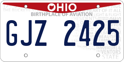 OH license plate GJZ2425