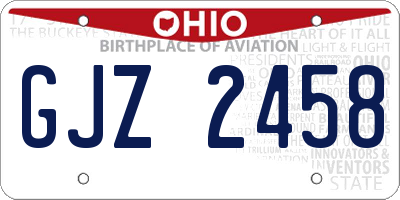 OH license plate GJZ2458