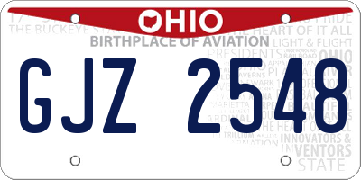 OH license plate GJZ2548
