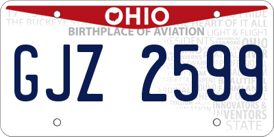 OH license plate GJZ2599