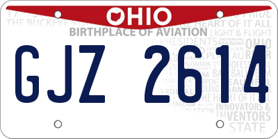 OH license plate GJZ2614