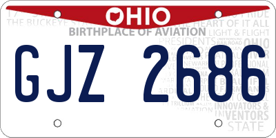 OH license plate GJZ2686