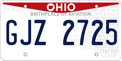 OH license plate GJZ2725
