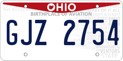 OH license plate GJZ2754
