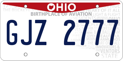 OH license plate GJZ2777