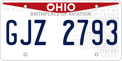 OH license plate GJZ2793