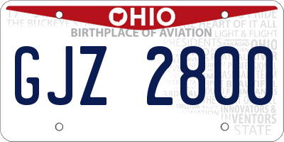 OH license plate GJZ2800
