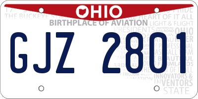 OH license plate GJZ2801