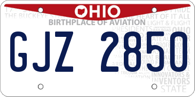 OH license plate GJZ2850