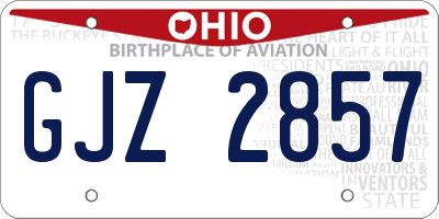 OH license plate GJZ2857