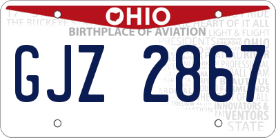OH license plate GJZ2867
