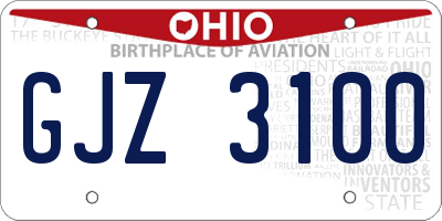 OH license plate GJZ3100