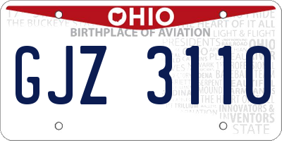 OH license plate GJZ3110