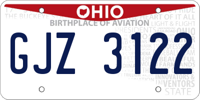 OH license plate GJZ3122