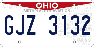 OH license plate GJZ3132