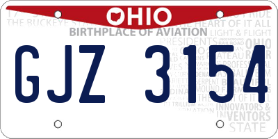 OH license plate GJZ3154