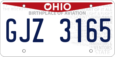 OH license plate GJZ3165
