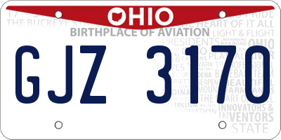 OH license plate GJZ3170