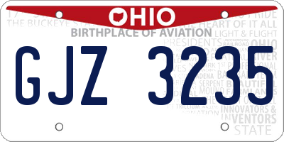 OH license plate GJZ3235