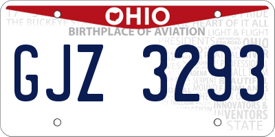 OH license plate GJZ3293