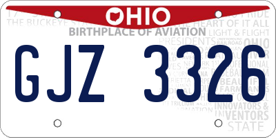 OH license plate GJZ3326