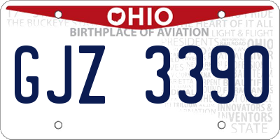 OH license plate GJZ3390