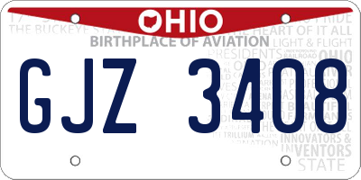 OH license plate GJZ3408