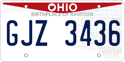 OH license plate GJZ3436