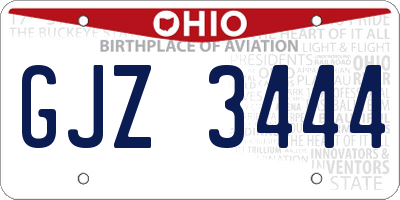 OH license plate GJZ3444