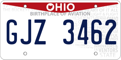 OH license plate GJZ3462
